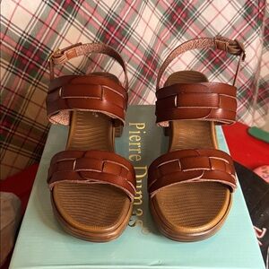 Pierre Dumas Tan Woven Sandals